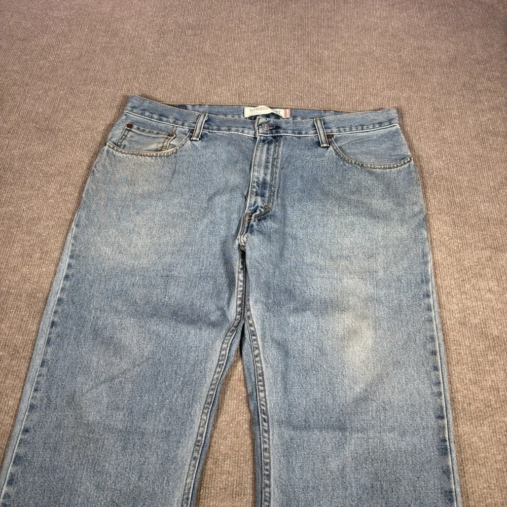 Levis 505 Jeans Mens 38x32‎ Regular Fit Straight Leg Light Wash Blue Denim Y2K